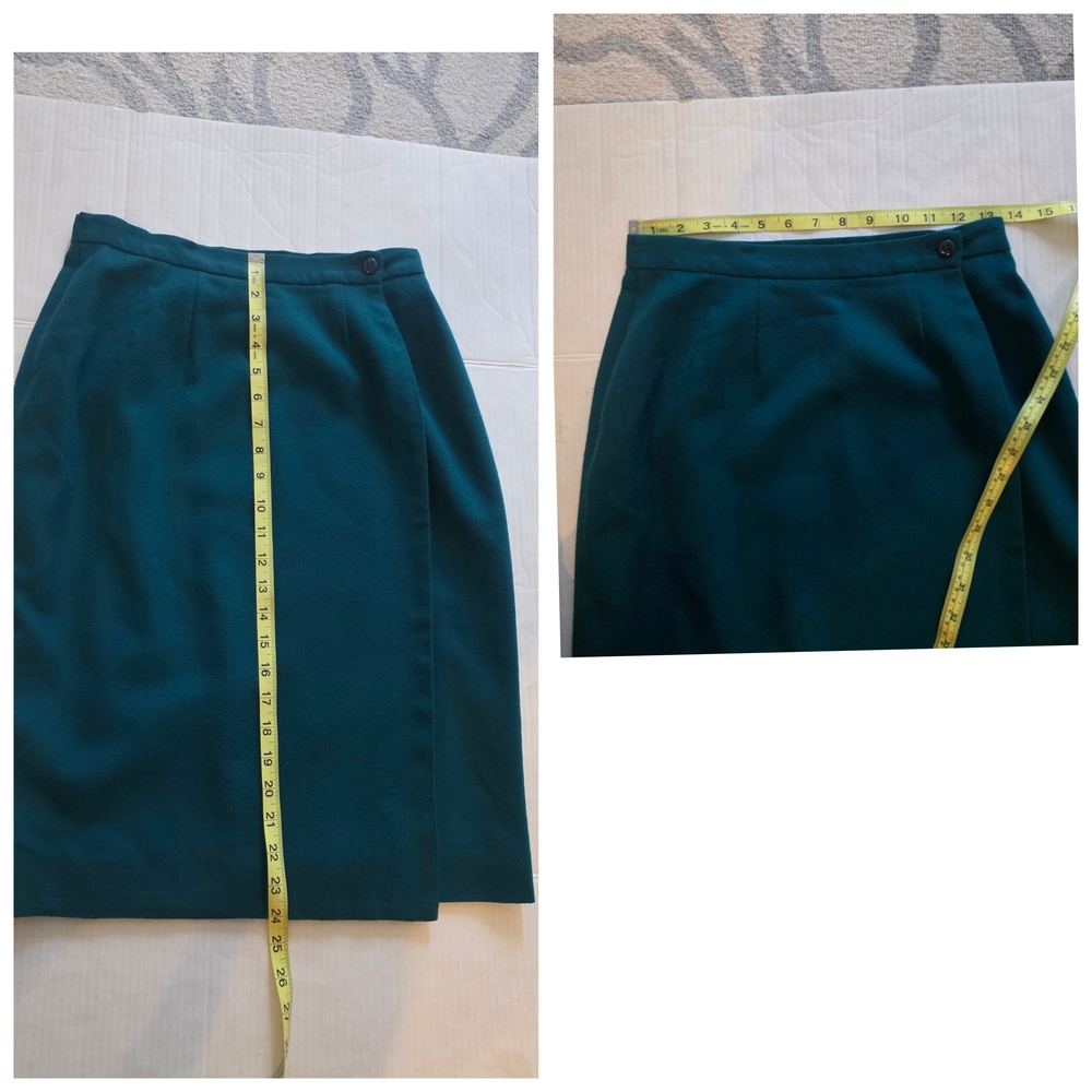 Vintage Teal Christian Dior Skirt Suit Set Size 8. - Picture 8 of 16